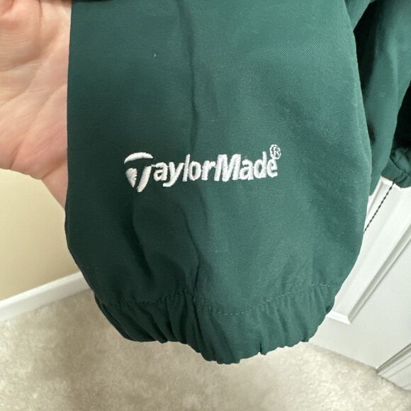 VTG Taylor Made Mens XXL Green Golf Pullover Windbreaker Jacket VNeck - Picture 3 of 8